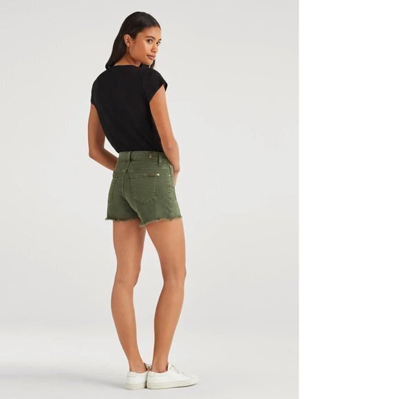 7 For All Mankind High Waist Army Short. 26 - Picture 3 of 13